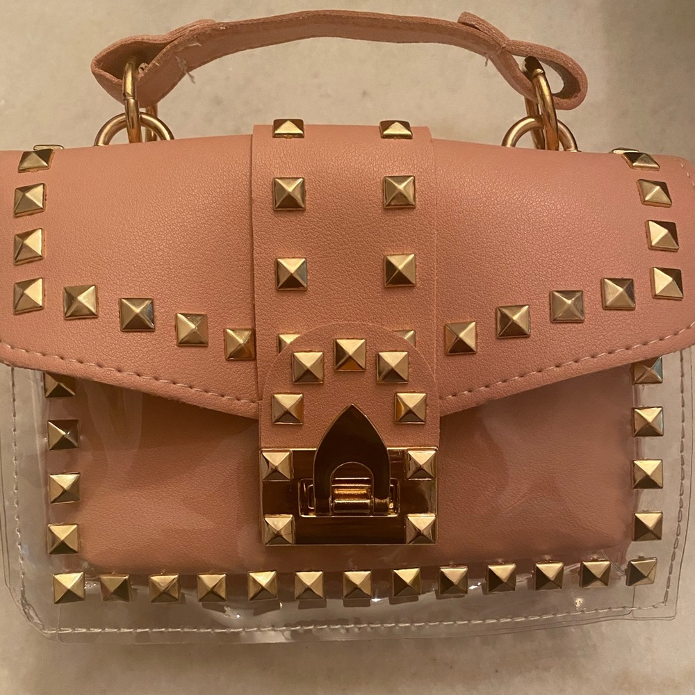 New Clear/Blush Studded bag